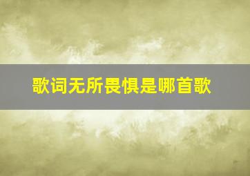 歌词无所畏惧是哪首歌