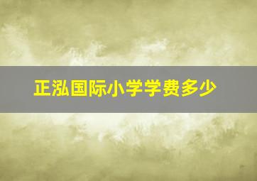 正泓国际小学学费多少