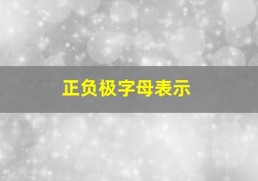 正负极字母表示