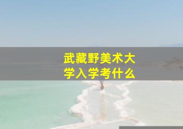 武藏野美术大学入学考什么