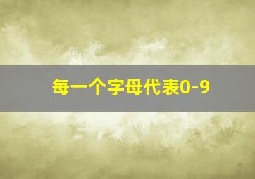 每一个字母代表0-9