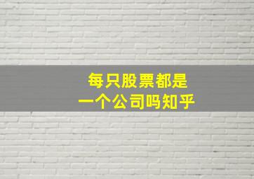 每只股票都是一个公司吗知乎