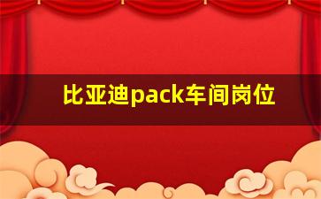 比亚迪pack车间岗位