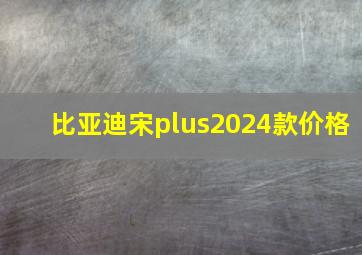 比亚迪宋plus2024款价格