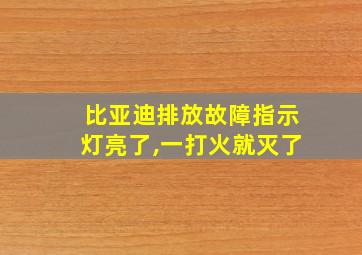 比亚迪排放故障指示灯亮了,一打火就灭了