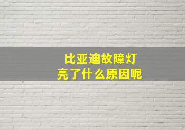 比亚迪故障灯亮了什么原因呢