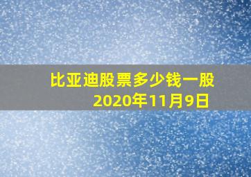 比亚迪股票多少钱一股2020年11月9日