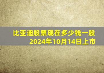 比亚迪股票现在多少钱一股2024年10月14日上市