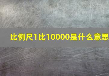 比例尺1比10000是什么意思