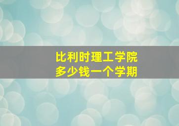 比利时理工学院多少钱一个学期