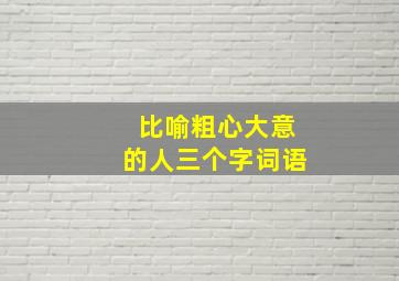 比喻粗心大意的人三个字词语