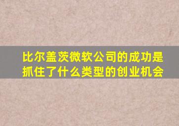 比尔盖茨微软公司的成功是抓住了什么类型的创业机会