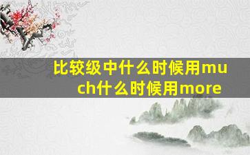 比较级中什么时候用much什么时候用more