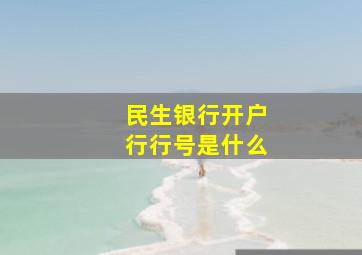 民生银行开户行行号是什么