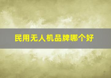 民用无人机品牌哪个好