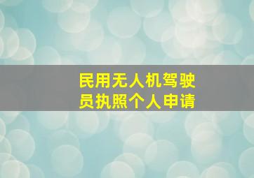 民用无人机驾驶员执照个人申请