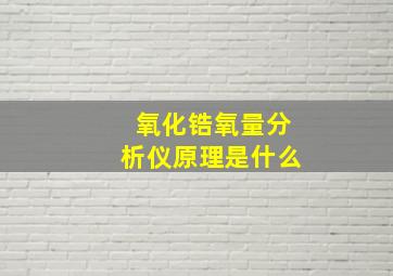 氧化锆氧量分析仪原理是什么