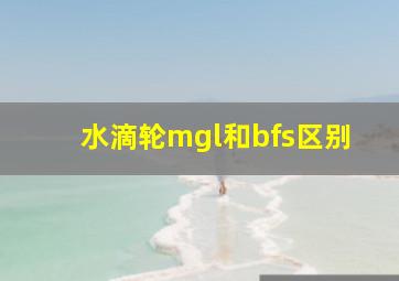 水滴轮mgl和bfs区别