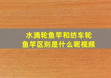 水滴轮鱼竿和纺车轮鱼竿区别是什么呢视频