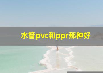 水管pvc和ppr那种好