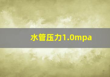 水管压力1.0mpa