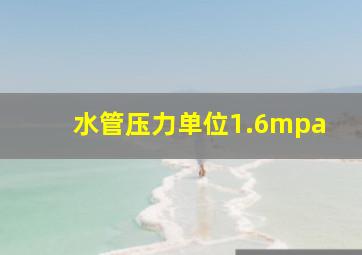 水管压力单位1.6mpa