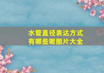 水管直径表达方式有哪些呢图片大全