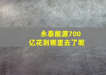 永泰能源700亿花到哪里去了呢