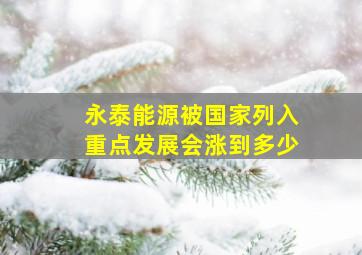 永泰能源被国家列入重点发展会涨到多少