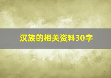 汉族的相关资料30字