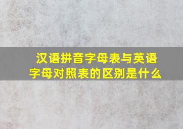 汉语拼音字母表与英语字母对照表的区别是什么