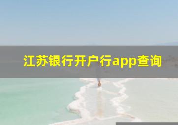 江苏银行开户行app查询