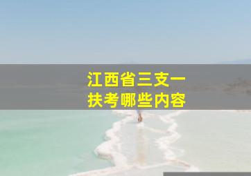 江西省三支一扶考哪些内容