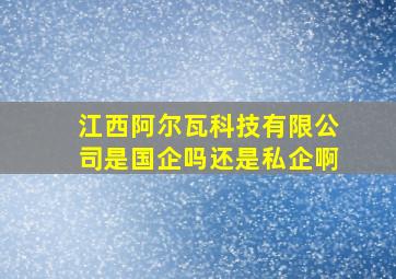 江西阿尔瓦科技有限公司是国企吗还是私企啊