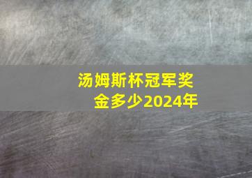 汤姆斯杯冠军奖金多少2024年