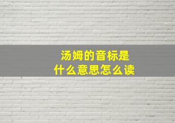 汤姆的音标是什么意思怎么读