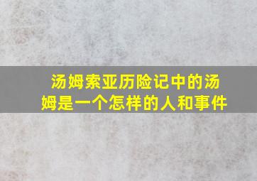 汤姆索亚历险记中的汤姆是一个怎样的人和事件