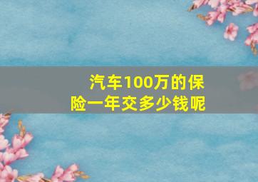 汽车100万的保险一年交多少钱呢