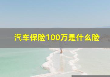 汽车保险100万是什么险