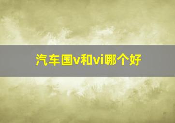 汽车国v和vi哪个好