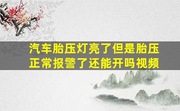 汽车胎压灯亮了但是胎压正常报警了还能开吗视频