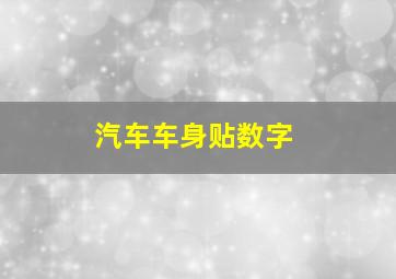 汽车车身贴数字