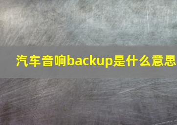 汽车音响backup是什么意思