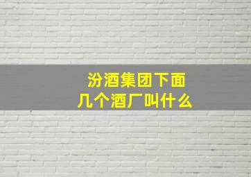 汾酒集团下面几个酒厂叫什么