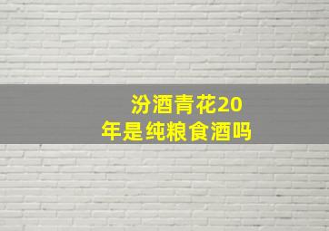 汾酒青花20年是纯粮食酒吗