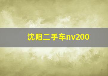 沈阳二手车nv200