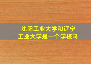 沈阳工业大学和辽宁工业大学是一个学校吗