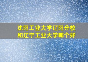 沈阳工业大学辽阳分校和辽宁工业大学哪个好