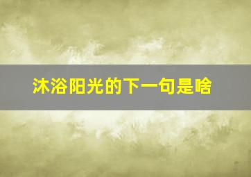 沐浴阳光的下一句是啥