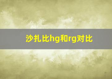 沙扎比hg和rg对比